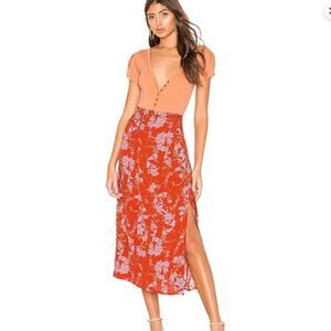 Free People Retro Love Midi Skirt